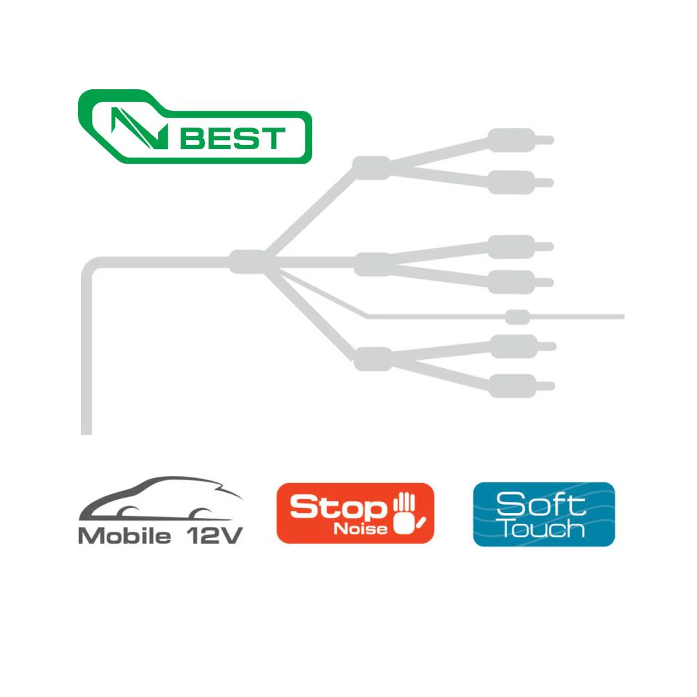 Connection Best BT6 550 5.5m 18 ft 6 Channel Car RCA Amp Cable Lead - Image 3