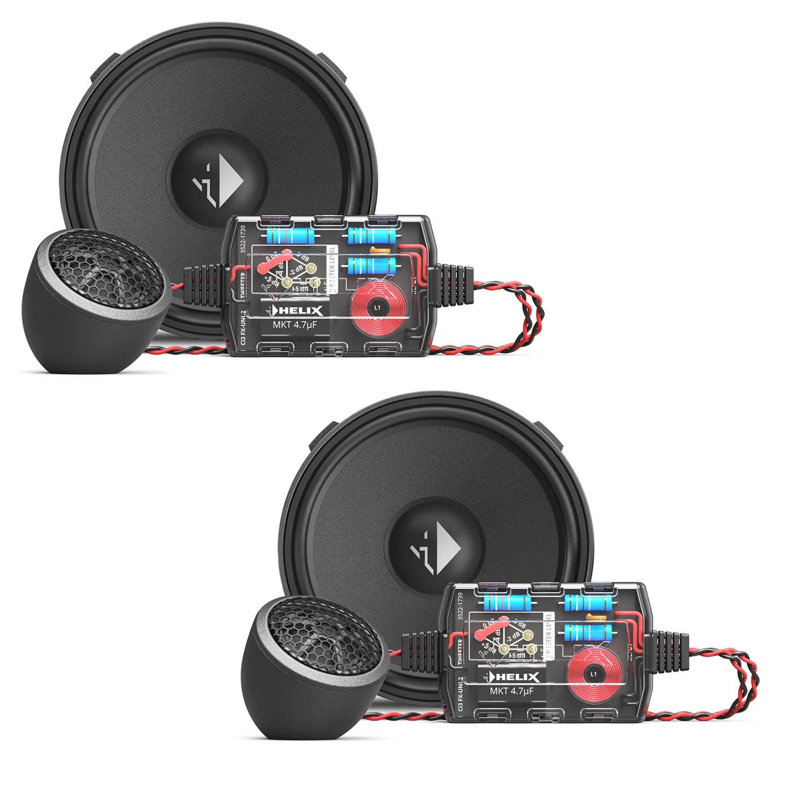 Helix Compose i3 Ci3 K100.2FM-S3 MK2 Component 4 Inch FlexMount Speakers 80w RMS