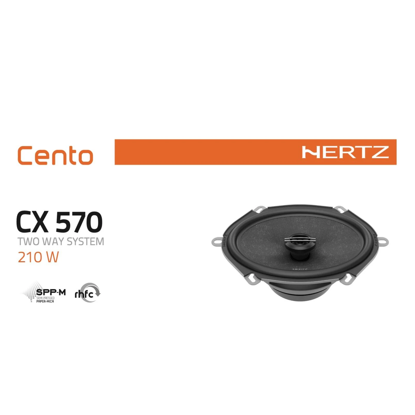 Hertz Cento CX 570 5x7 Inch 2 Way Car Door Shelf Coaxial Speakers 70w RMS Pair - Image 4
