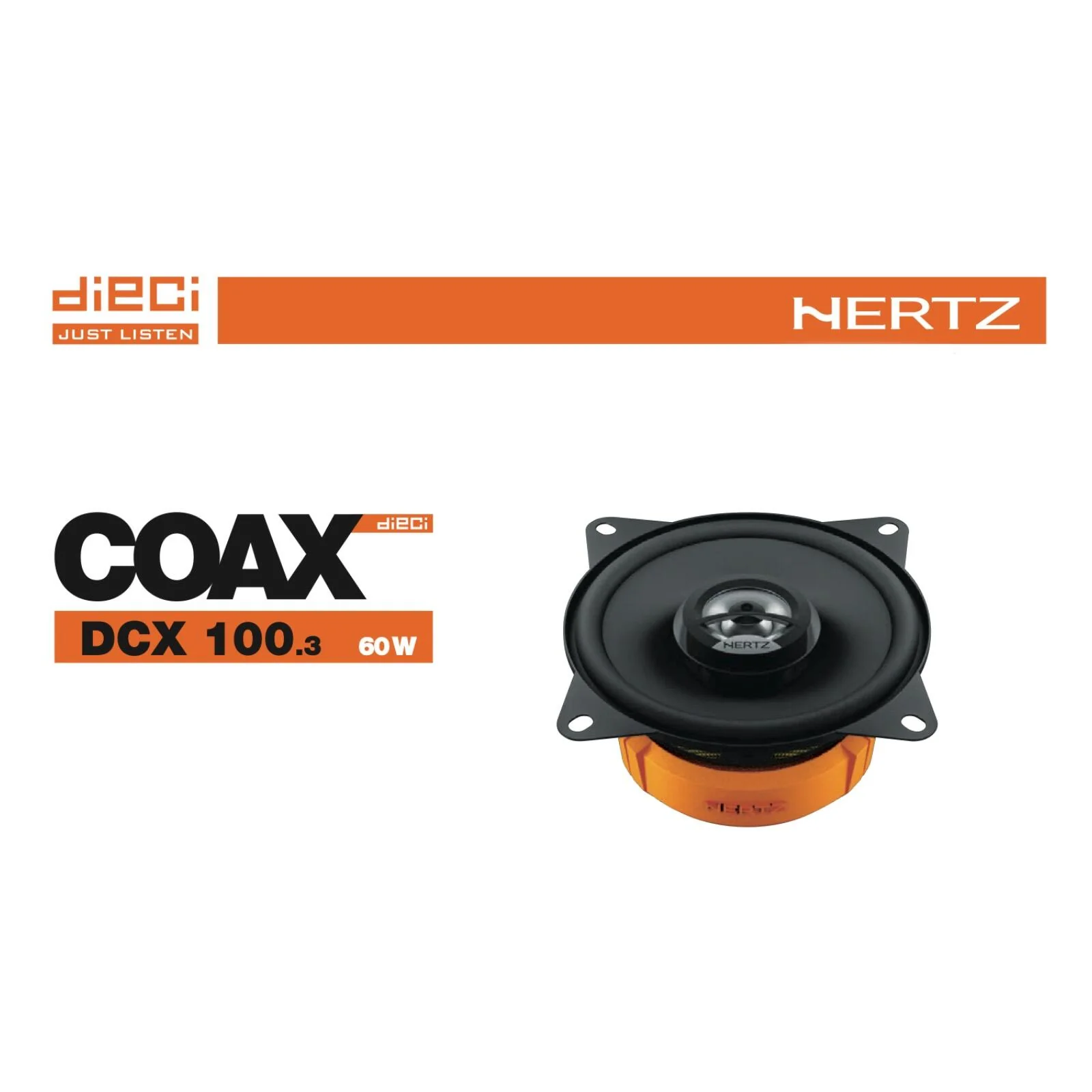 Hertz Dieci DCX 100.3 4" 10cm 2 Way Car Door Dash Coaxial Speakers 30w RMS Pair - Image 4