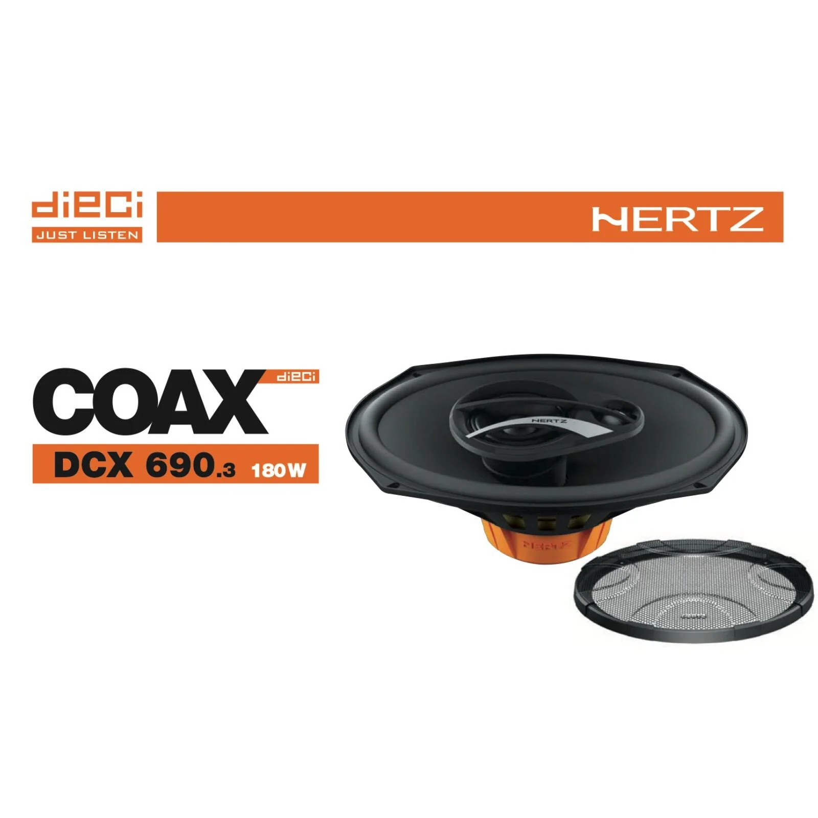 Hertz Dieci DCX 690.3 6x9" 3 Way Car Parcel Shelf Coaxial Speakers 90w RMS Pair - Image 4