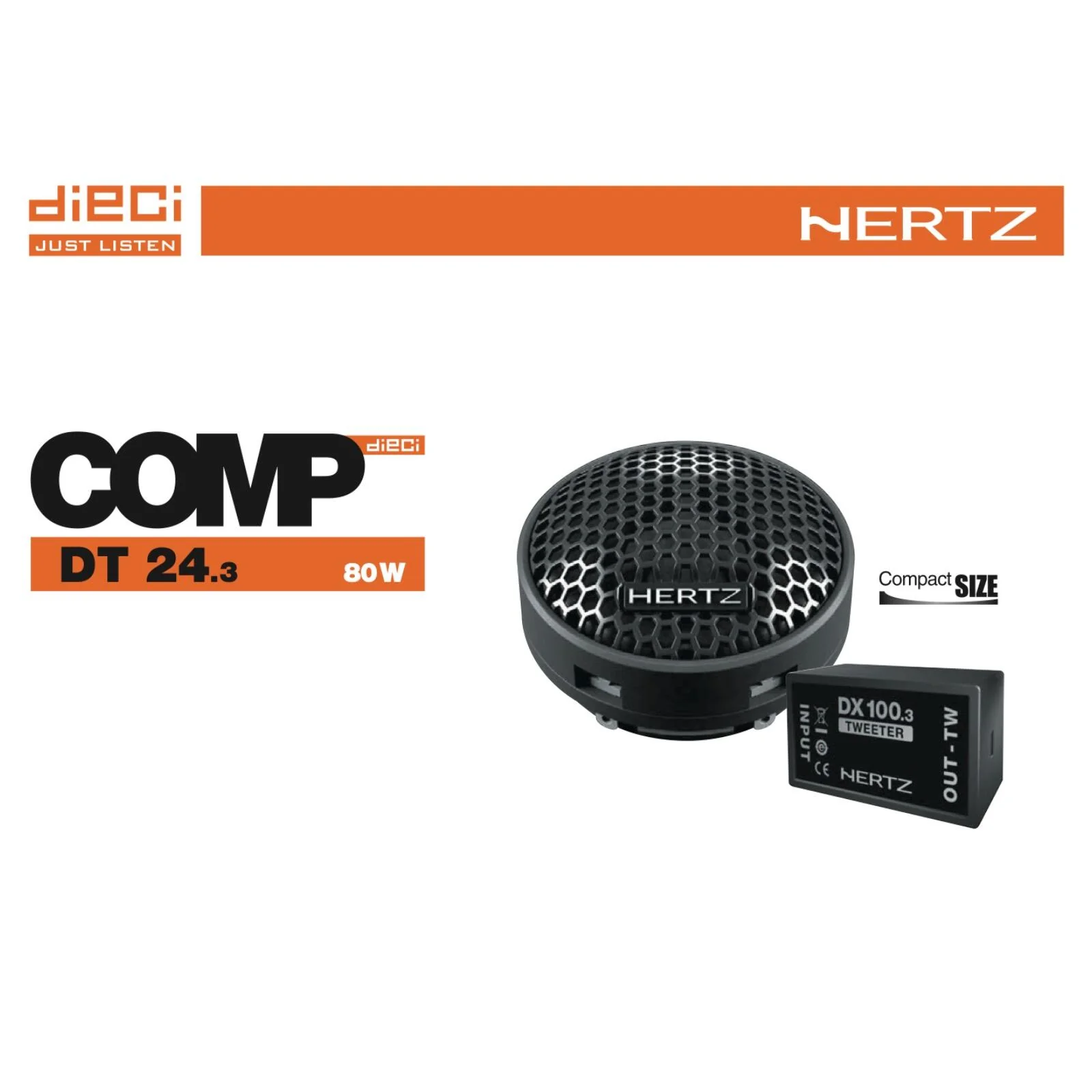 Hertz Dieci DT 24.3 1" 24mm Car Audio Neodymium Tweeters & Crossovers 80w Pair - Image 4