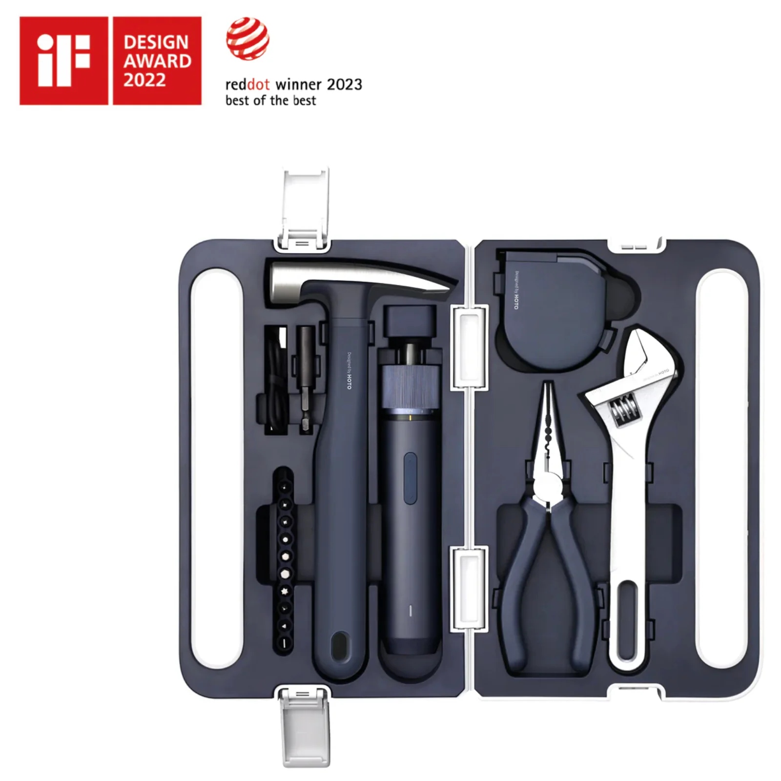 Hoto 3.6V Screwdriver Tool Set and Carry Case Spanner Hammer Plier Tape Measure - Image 9