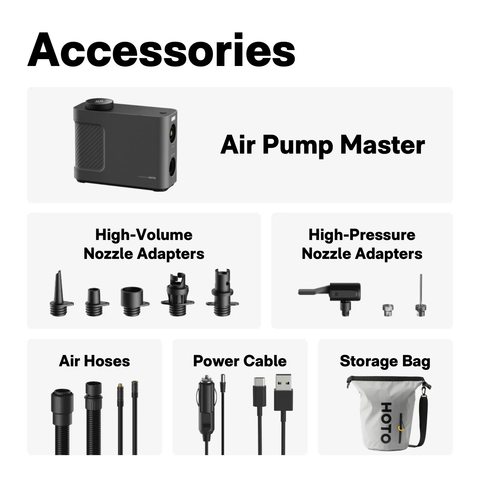 Hoto Air Pump Master Compressor Portable Tyre Inflator & Deflate Car Motorcycle - Image 8