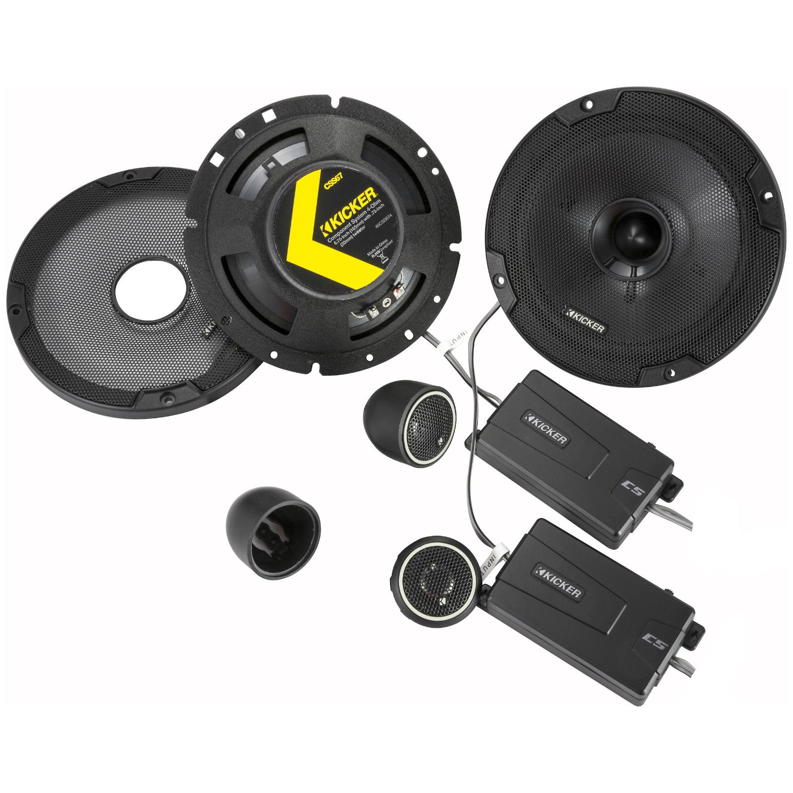 Kicker 46CSS674 CS Series 6.75" 17cm 2 Way Car Door Component Speakers 100w RMS