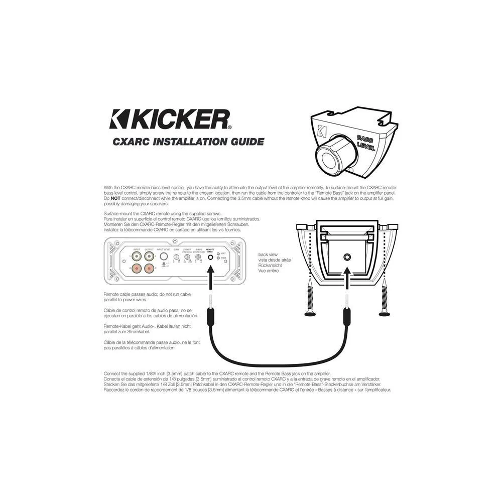 Kicker 46CXARC Remote Bass Control for CX, DX, PX and KEY500.1 Series Amplifiers - Image 4