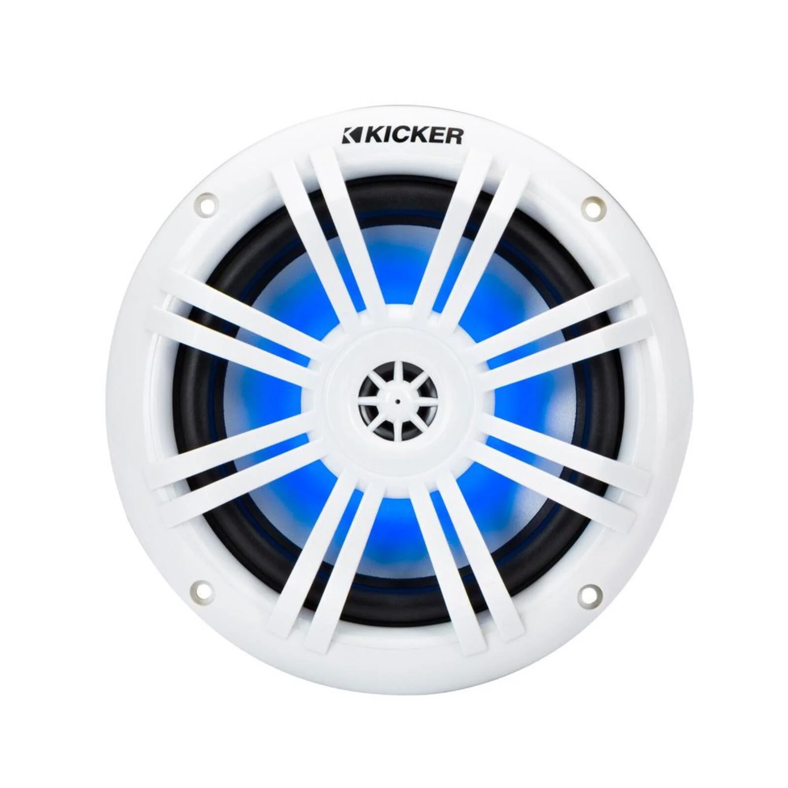 Kicker Marine 49KM604WL Speakers KM 6.5" Coaxial White LED Grills Boat Rib 50w - Image 2