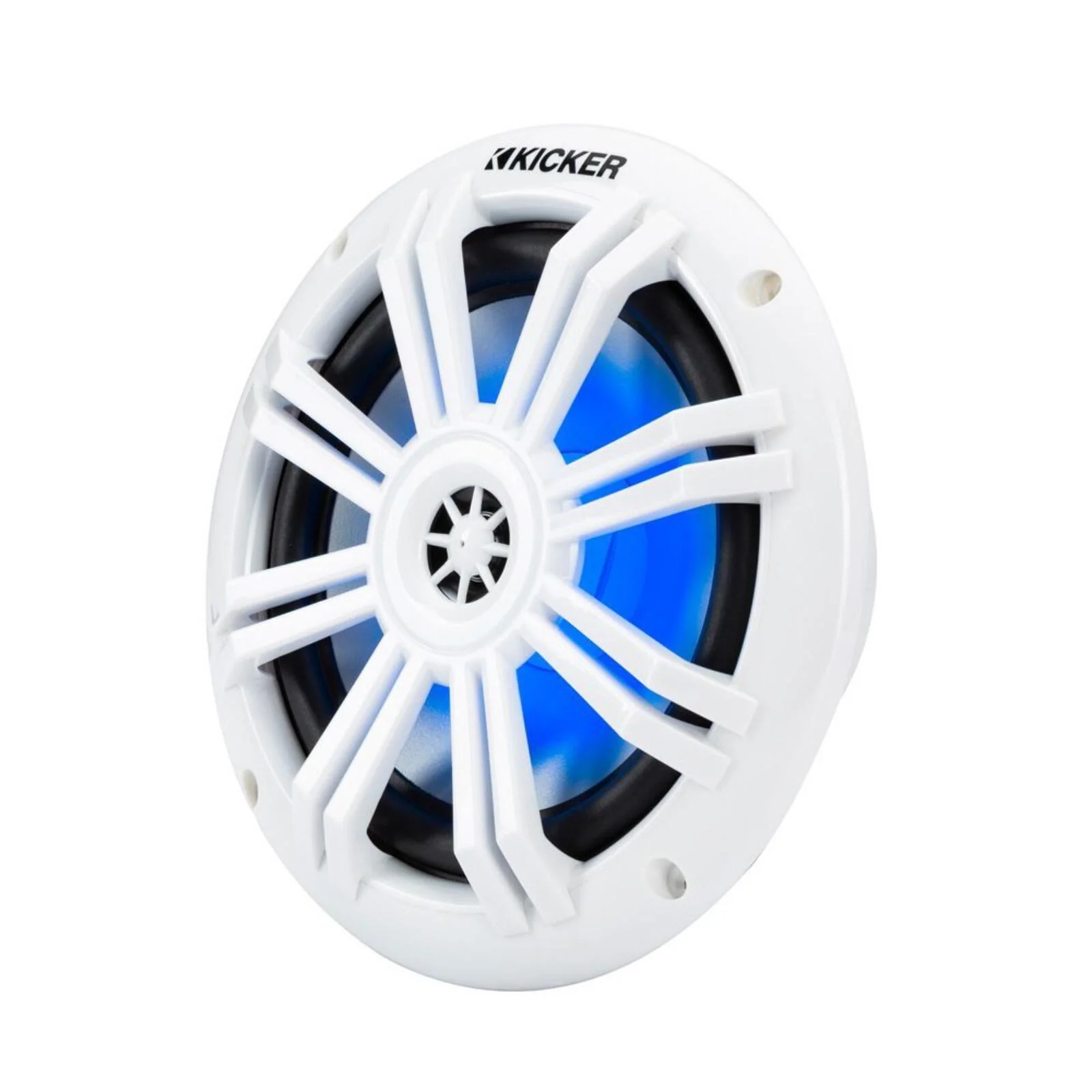 Kicker Marine 49KM604WL Speakers KM 6.5" Coaxial White LED Grills Boat Rib 50w - Image 3