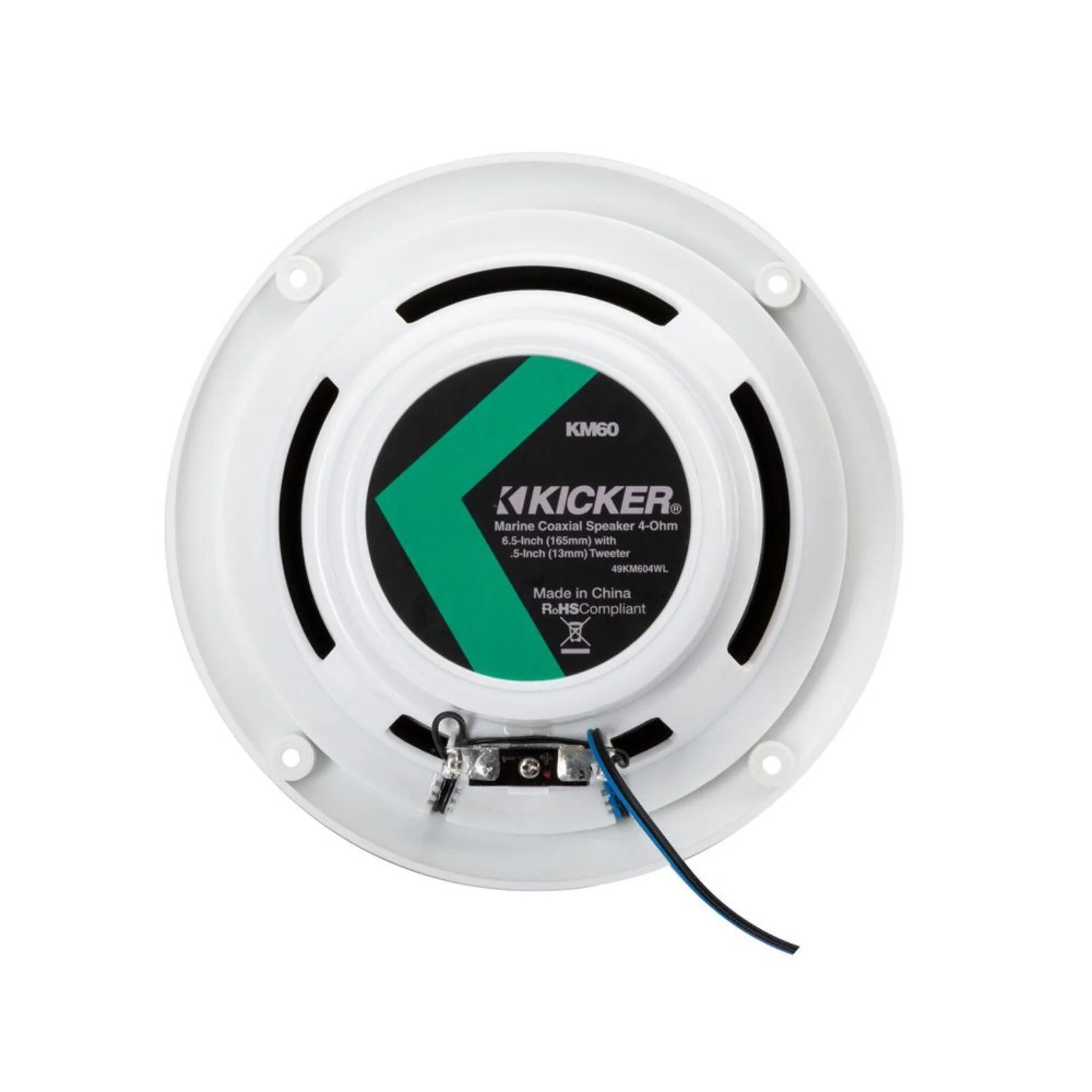 Kicker Marine 49KM604WL Speakers KM 6.5" Coaxial White LED Grills Boat Rib 50w - Image 5
