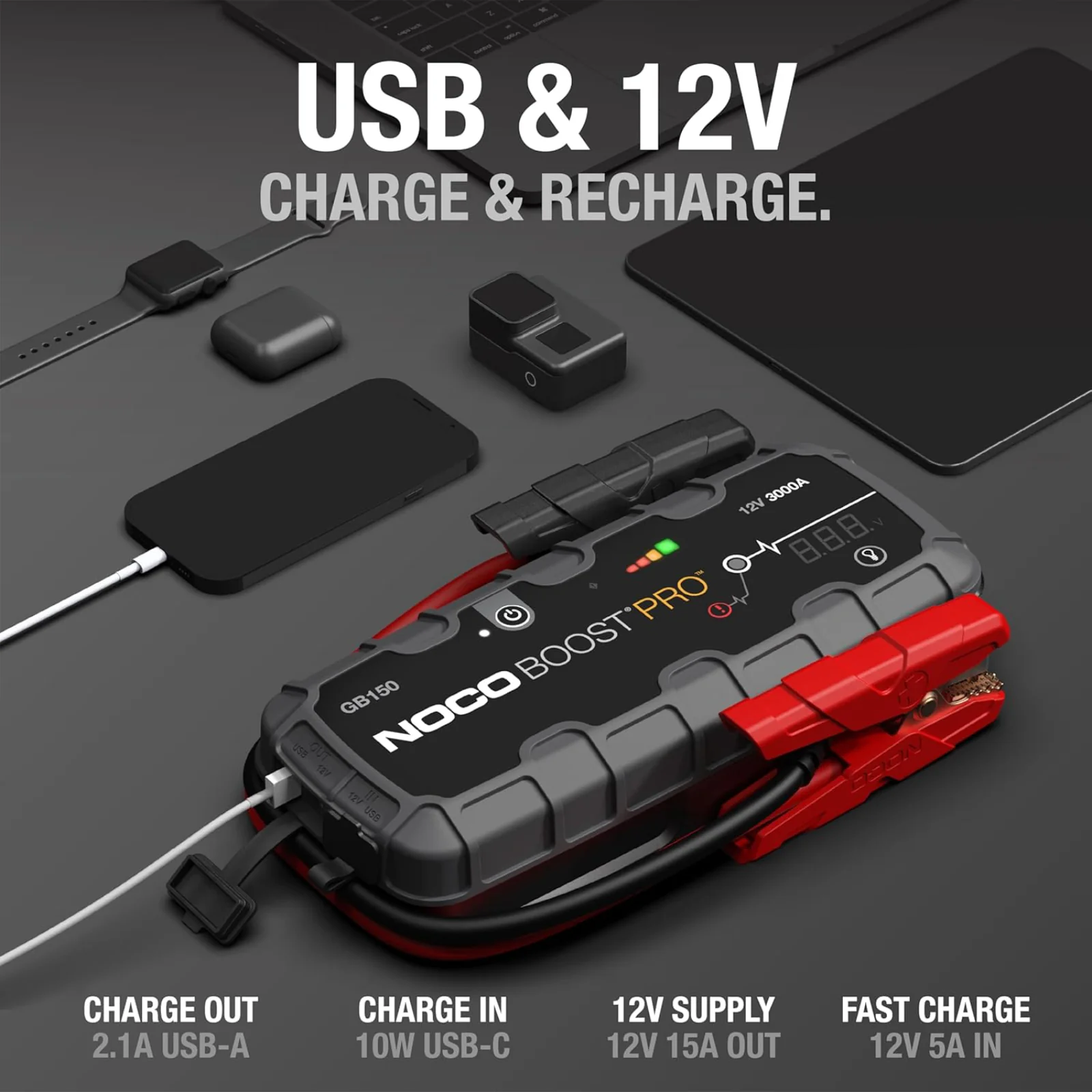 NOCO Boost GB150 3000A UltraSafe Jump Starter Power Pack 12V Car Battery Booster - Image 5
