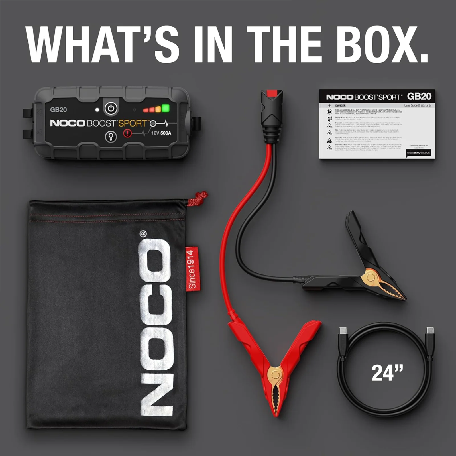 NOCO Boost GB20 500A UltraSafe Jump Starter Power Pack 12V Car Battery Booster - Image 6
