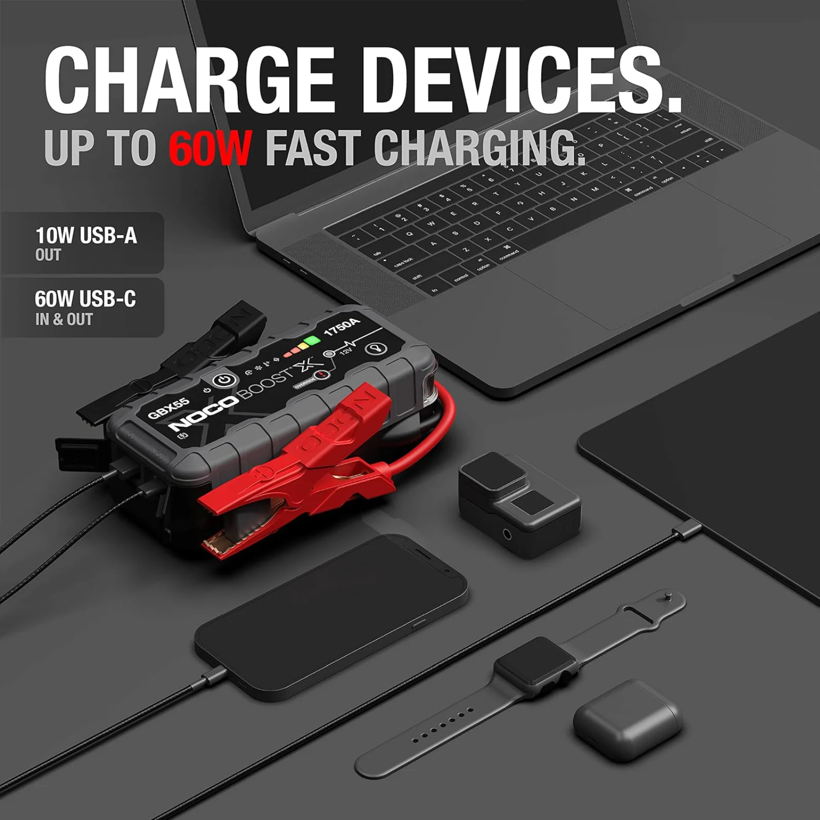 NOCO Boost X GBX55 1750A UltraSafe Jump Starter Power Pack 12V Battery Booster - Image 5