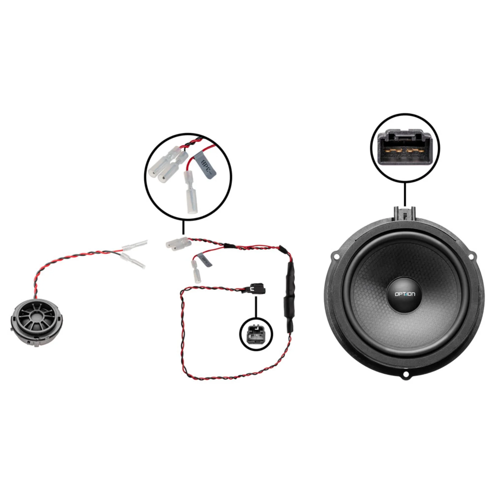 Option Audio FO-165 Plug & Play Ford Component Speakers for Transit Focus Ranger - Image 4