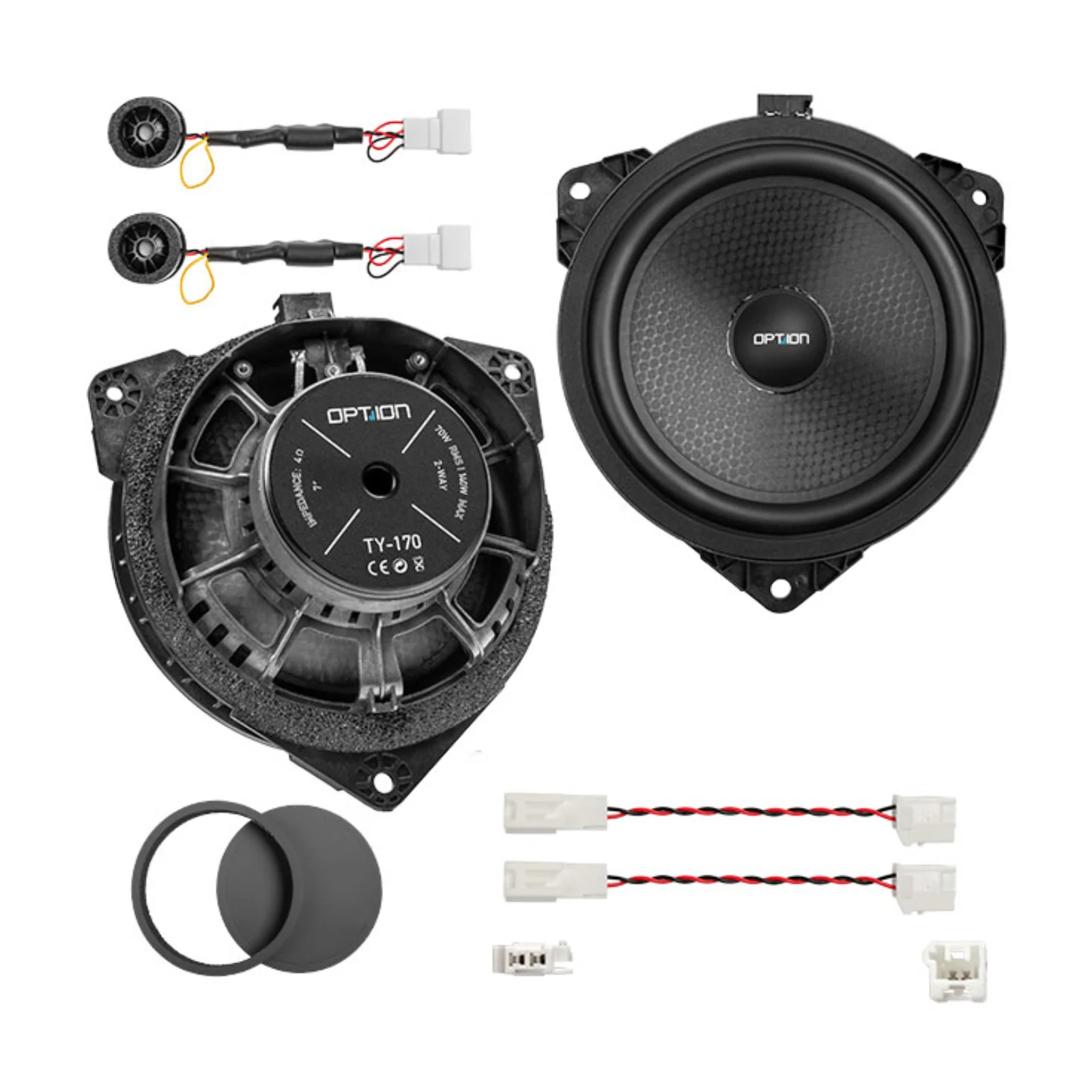 Option Audio TY-170 Plug & Play Component Speakers for Toyota Lexus BYD Sealion - Image 2