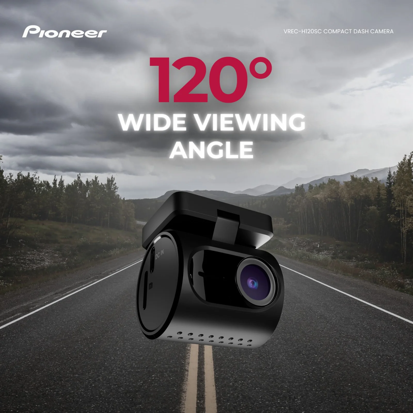 Pioneer VREC-H120SC Dash Cam Wi-Fi 1296p Ultra Compact 1 Channel Front Camera - Image 7