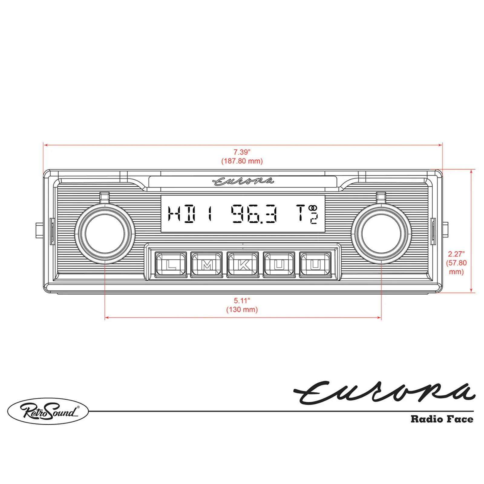RetroSound Europa Motor 1 DAB FM Radio 1960's-70's Bluetooth Classic Car Stereo - Image 4