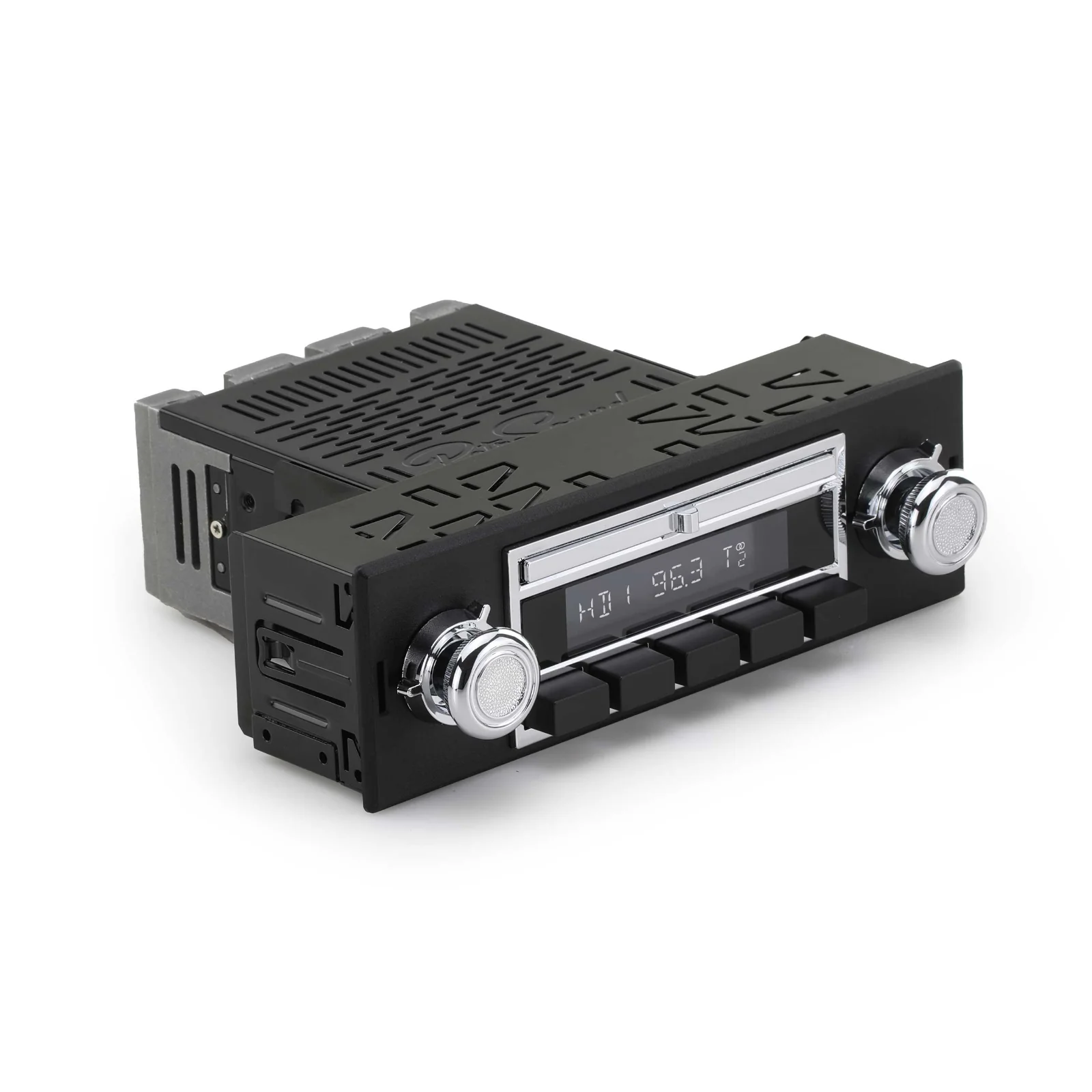 RetroSound Liberty Motor 1 Bluetooth Radio FM Black & Chrome Classic Car Stereo - Image 3
