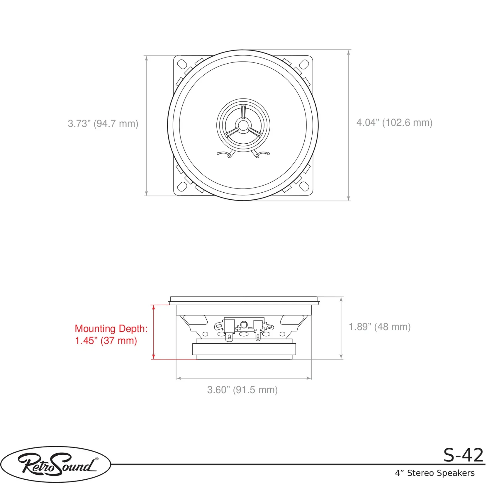 RetroSound Standard Stereo Speakers Mylar Tweeters Sold as a Pair 25w RMS - Image 4