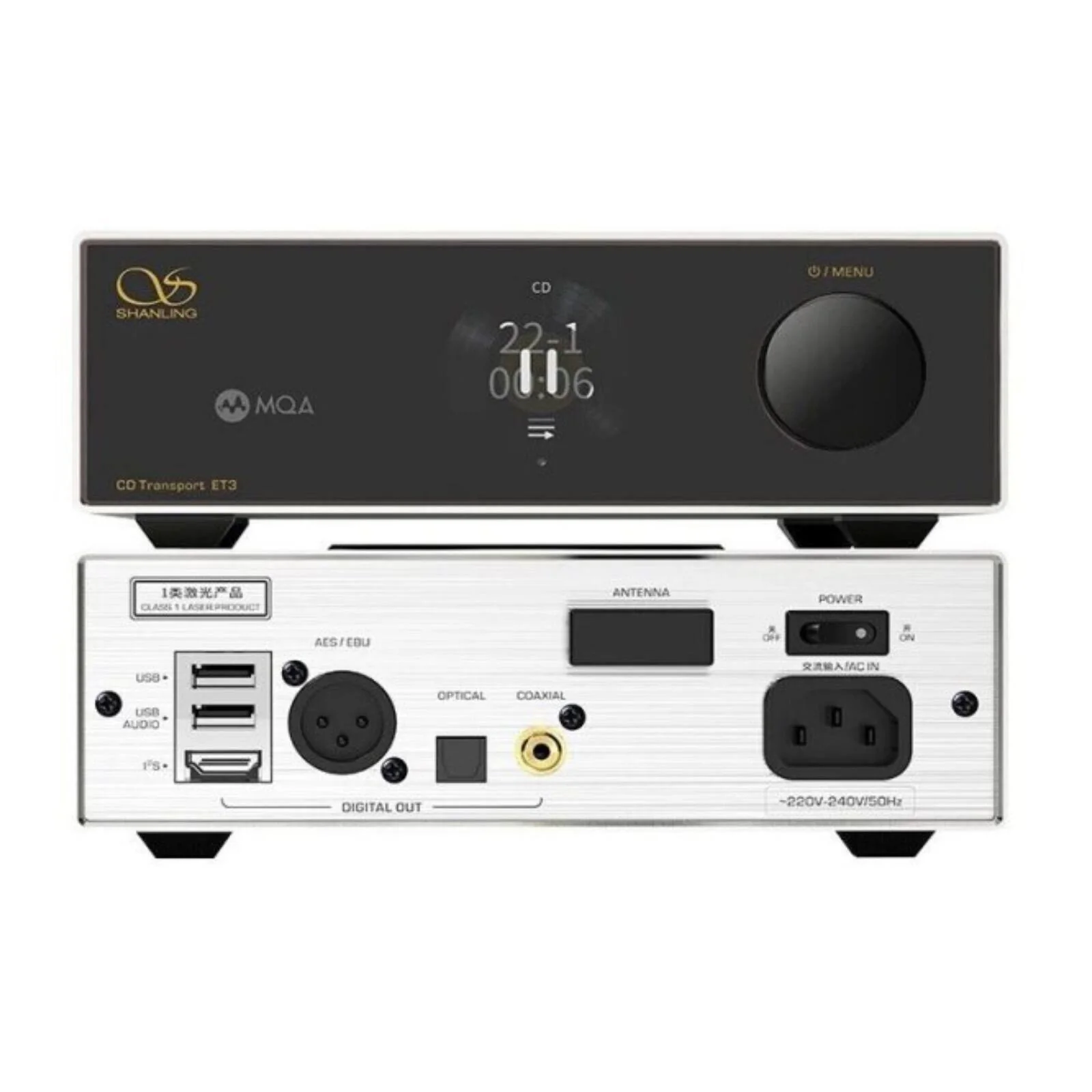 Shanling ET3 CD Player Digital Transport Wi-Fi Bluetooth Hi-Res Audio Silver - Image 3