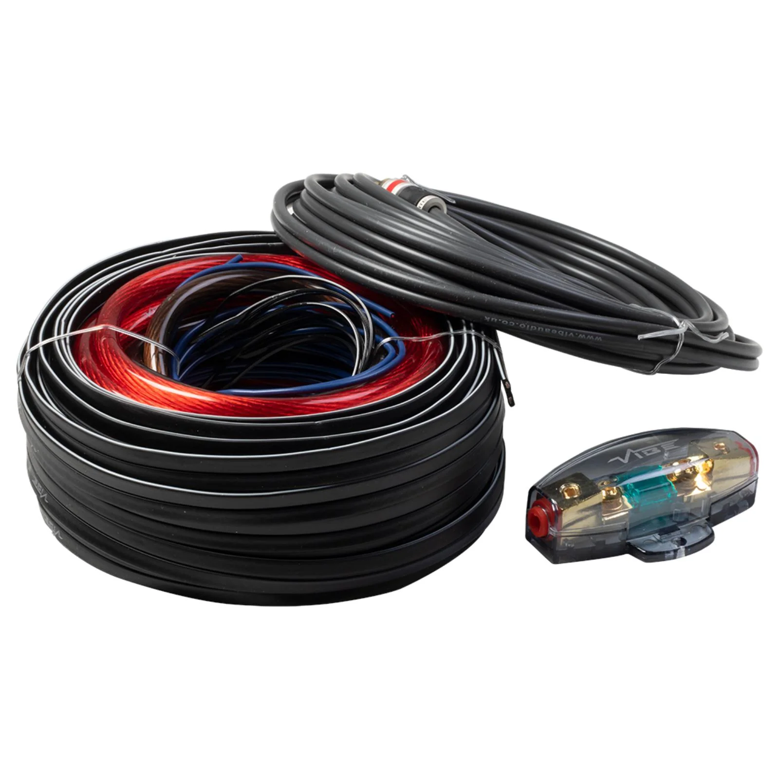 Vibe Amp Wiring Kit 8 AWG Amplifier Power, Earth RCA & Fuse Holder VSAWK8-V1