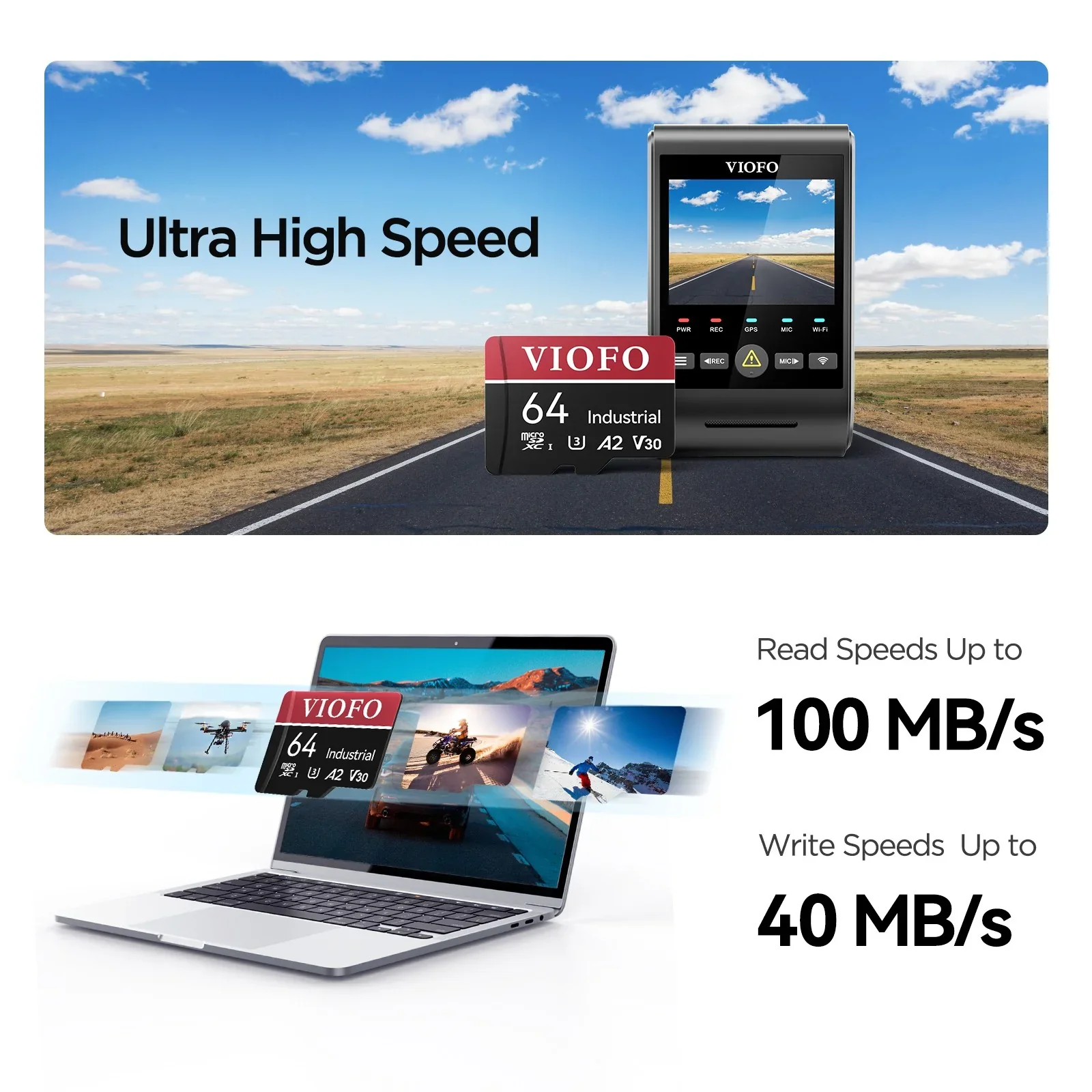 Viofo 512GB Dash Camera MicroSD Card U3 A2 V30 High Speed Endurance Memory Card - Image 3