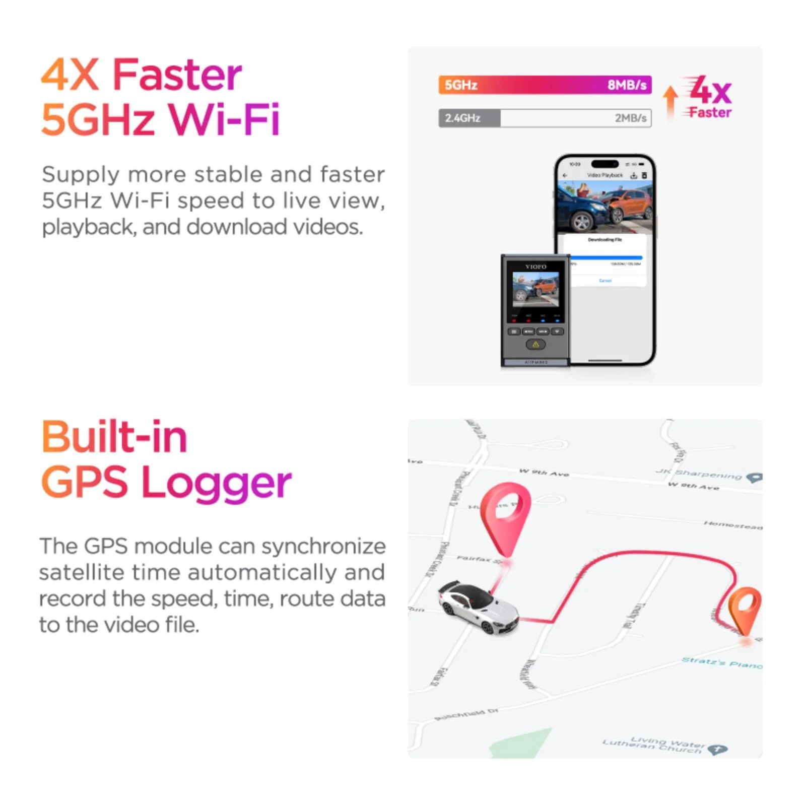 Viofo A119 Mini 2 Dash Cam Front 1 Channel 2K Quad HD 5MP Starvis 2 GPS Camera - Image 9