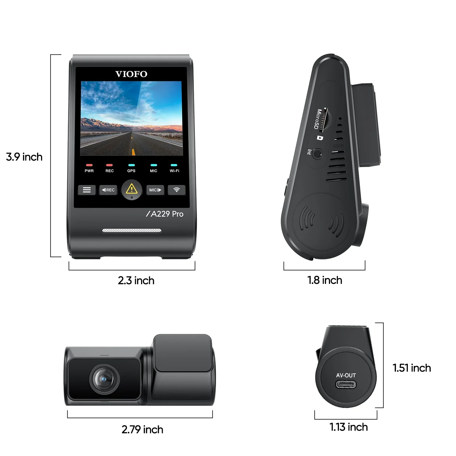 Viofo A229 Pro Tele 2CH Dash Cam 4K Front 2K Telephoto Starvis 2 GPS WIFI Camera - Image 5