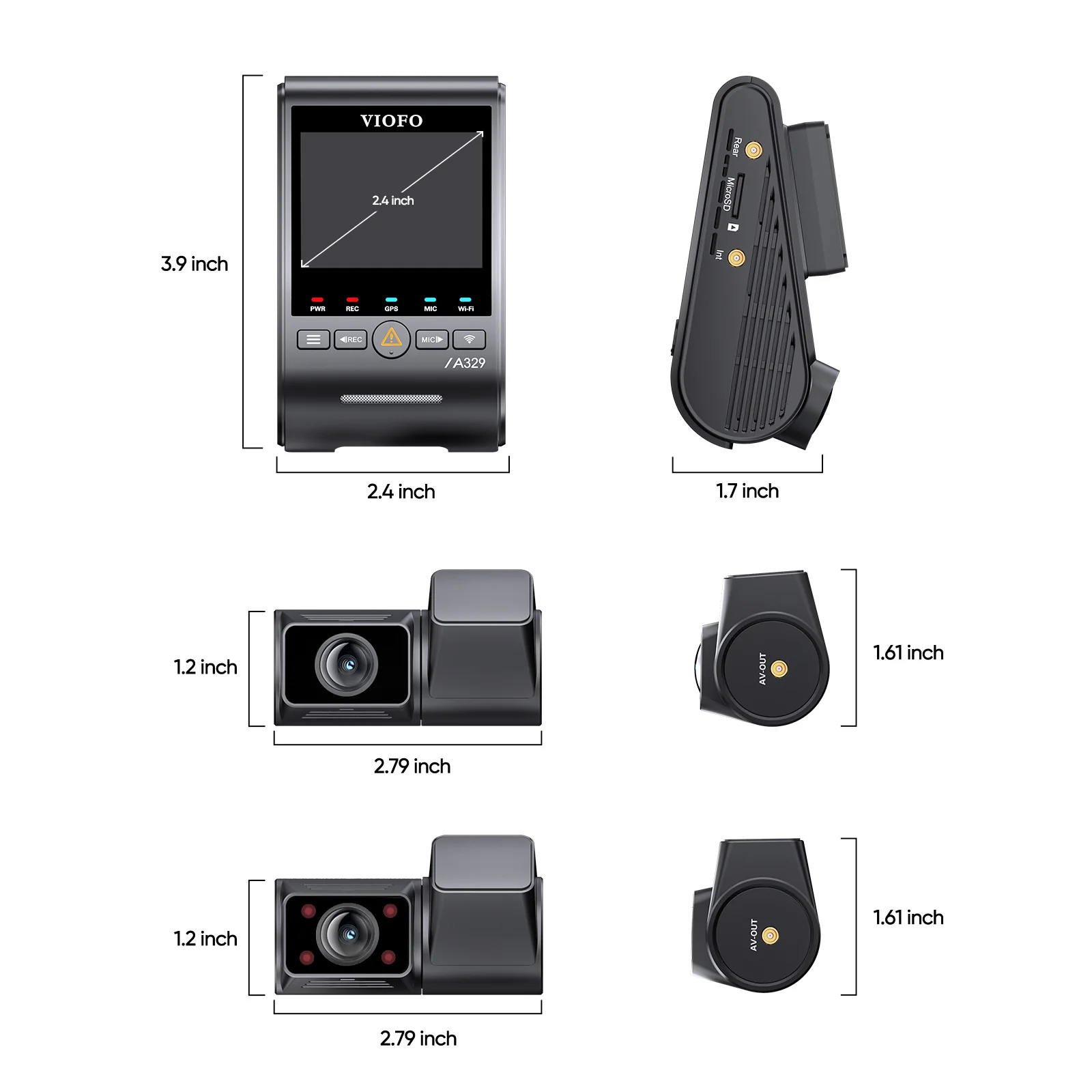 Viofo A329S 3CH Dash Cam 4K Front 2K Rear 2K Cabin Starvis 2 GPS WIFI HDR Camera - Image 12