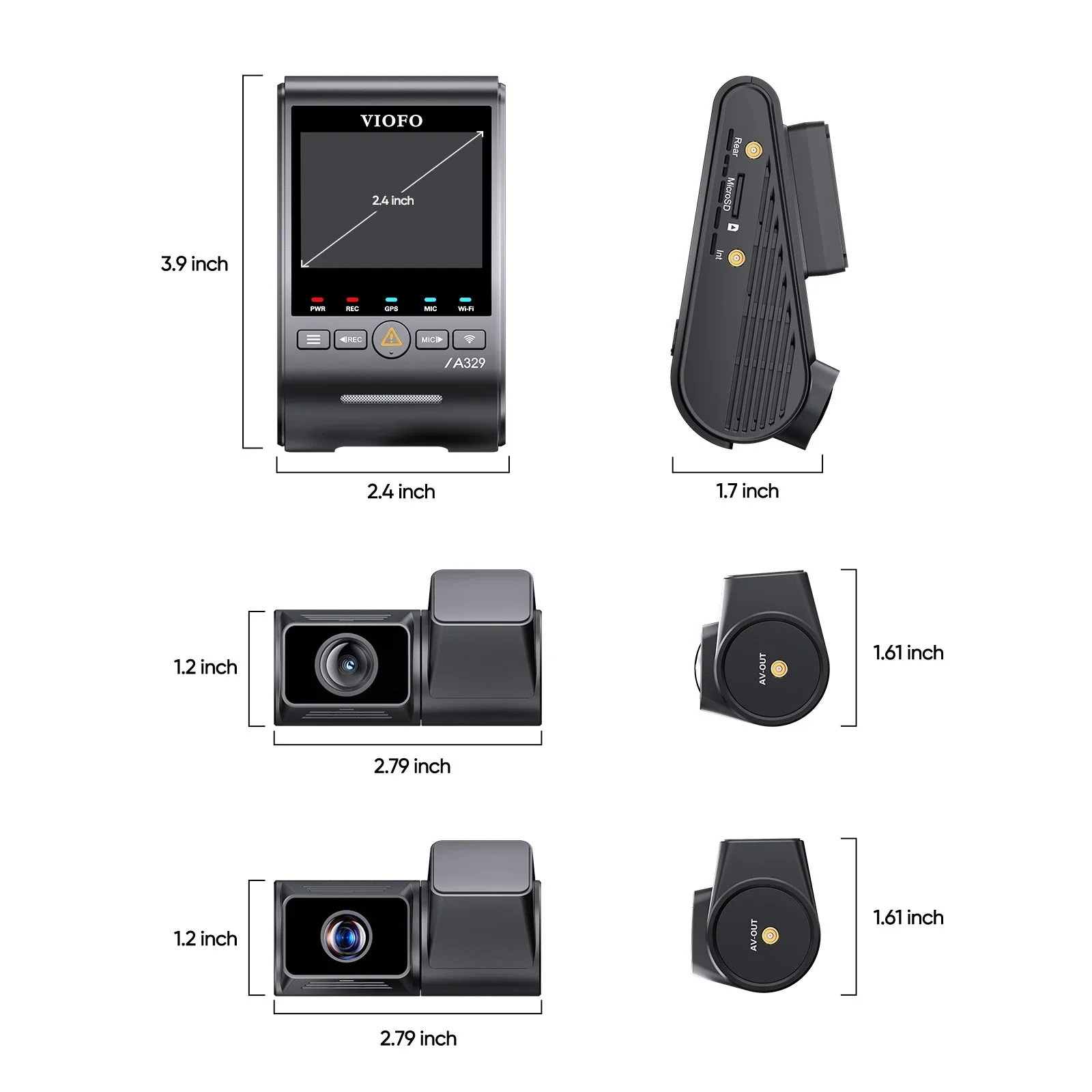 Viofo A329T 3CH Dash Cam 4K Front 2K Rear 2K Telephoto Starvis 2 GPS WIFI Camera - Image 5