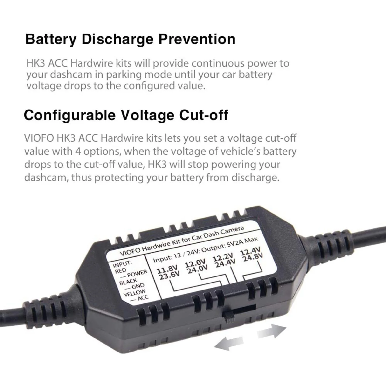 Viofo HK3 Hardwire Power Cable USB C with 8pcs Fuse Set A119 Series Dash Cam - Image 4