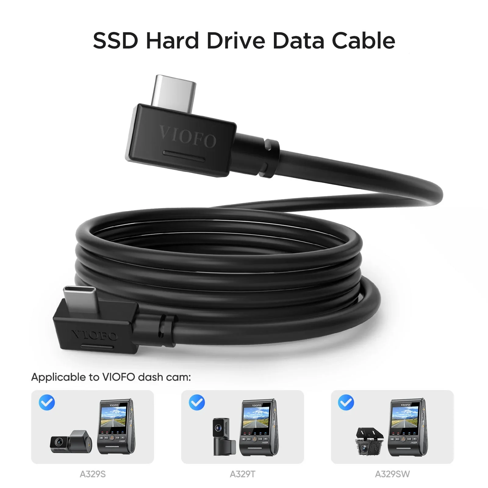 Viofo USB C SSD Hard Drive Data Cable 2.5m for A329 & A329S Series Dash Cameras - Image 2