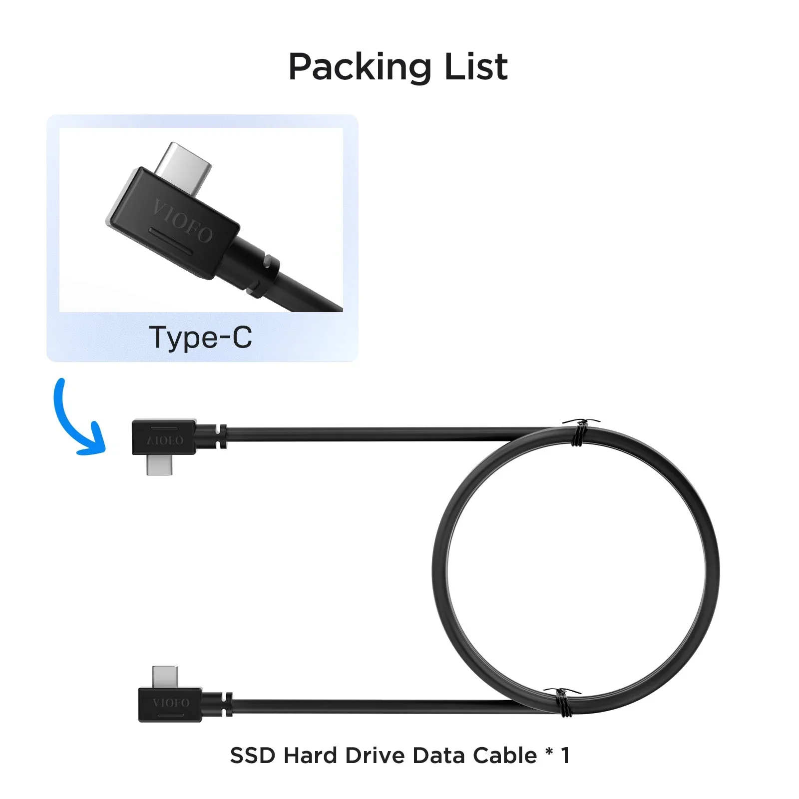 Viofo USB C SSD Hard Drive Data Cable 2.5m for A329 & A329S Series Dash Cameras - Image 3
