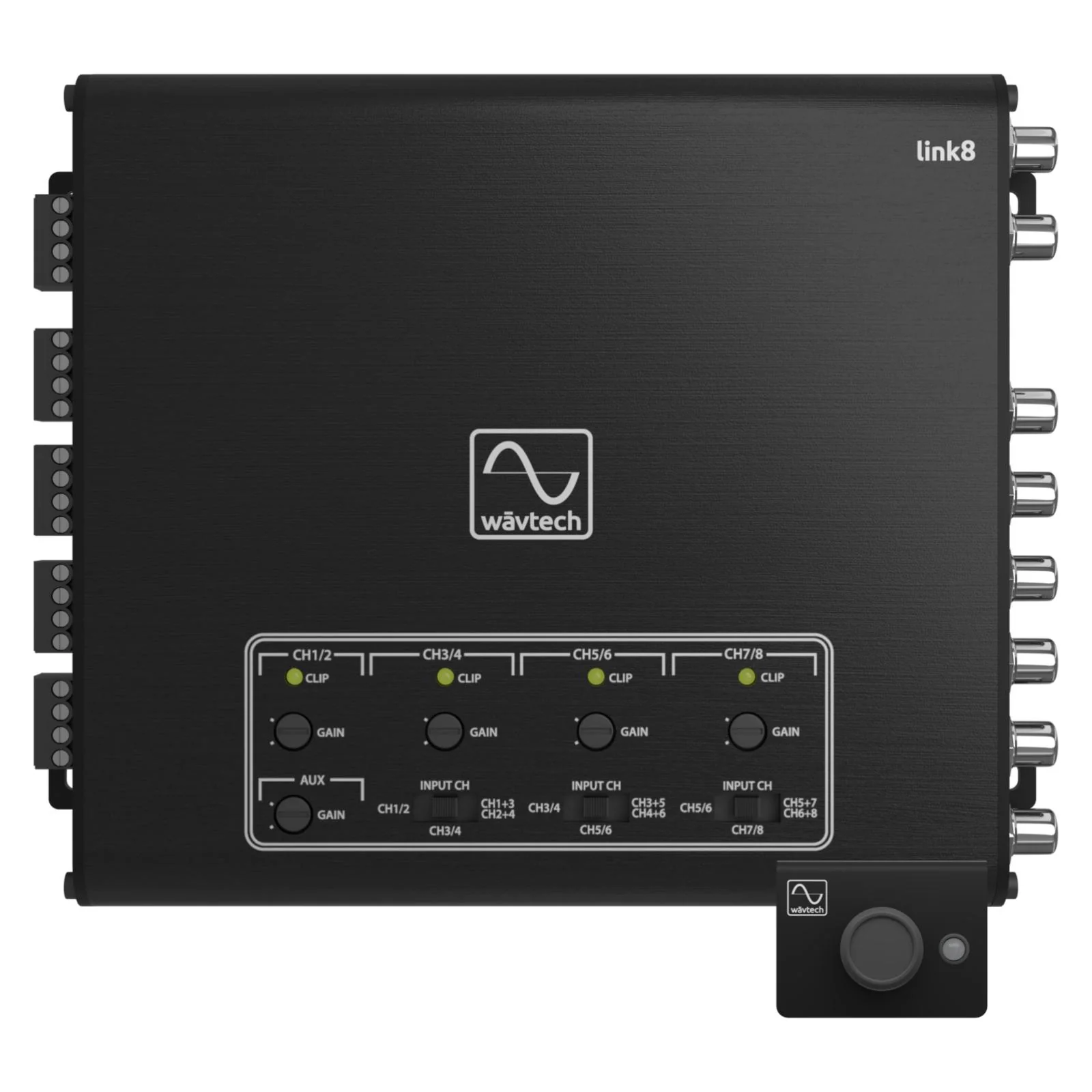 Wavtech Link8 8 Channel LOC Line Output Converter Aux In Signal Summing & Remote